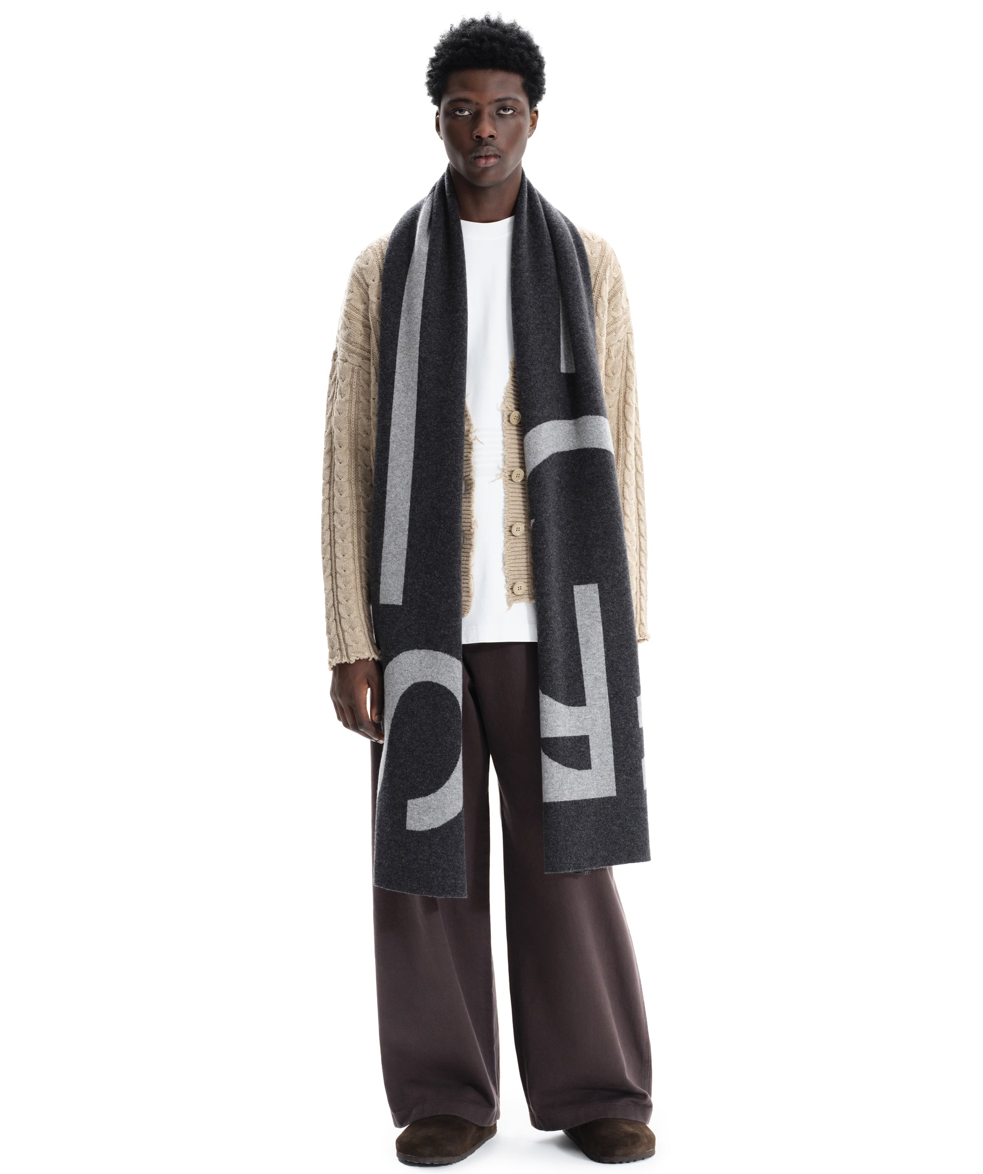 Grey Marl Oversized Scarf